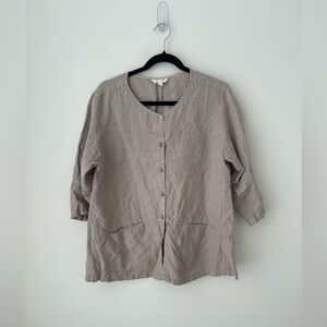 Lagenlook Kleen linen grey top